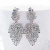 Courtly Vintage Hanging Earrings for Women Baroque Hollow Geometry Statement Gold Silver Black Metal Earrings