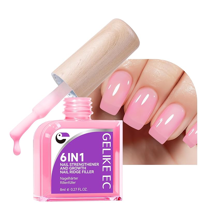 Nail Strengthener Protein for Damaged Nails: Pink 6 in 1 Natural Nail Hardener Extra Strong and Growth - Long Lasting Repair for Damaged Nails -
