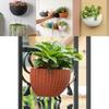 Wall Mount Planter With Rattan Style Wicker Design For Indoor Garden Decor