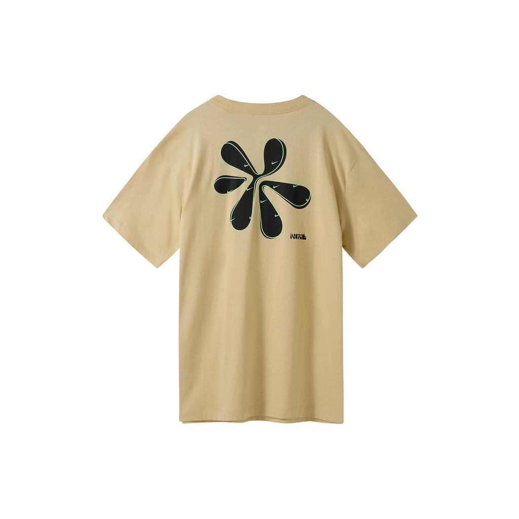 Nike T Shirts Women's Khaki Crew Neck Moderate Straight Fit DR9003-252