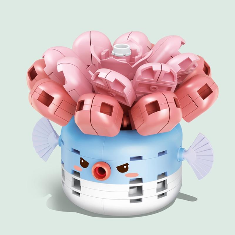 8 Style MOC Creative MINI Flower Pot Plant Building Block City Cherry Tree Decoration Bricks DIY Girls Boys Kids Toys Gifts