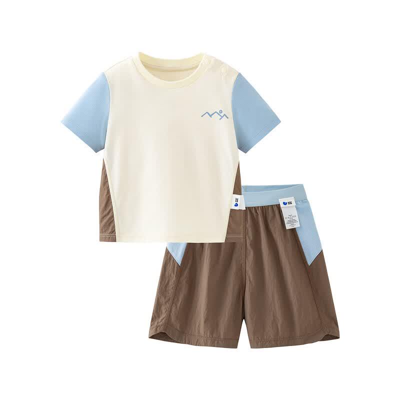 Minibala Boys' Sporty Quick-Dry Color-Block Short Set