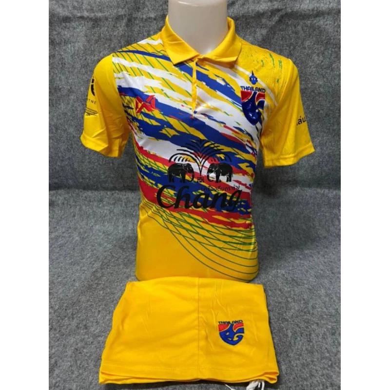 THAILAND Flag Football Soccer Polo Vintage Shirt National Unisex Men Women JERSEY Print Quick Dry Short Sleeve Uniform Elephant Badge Logo