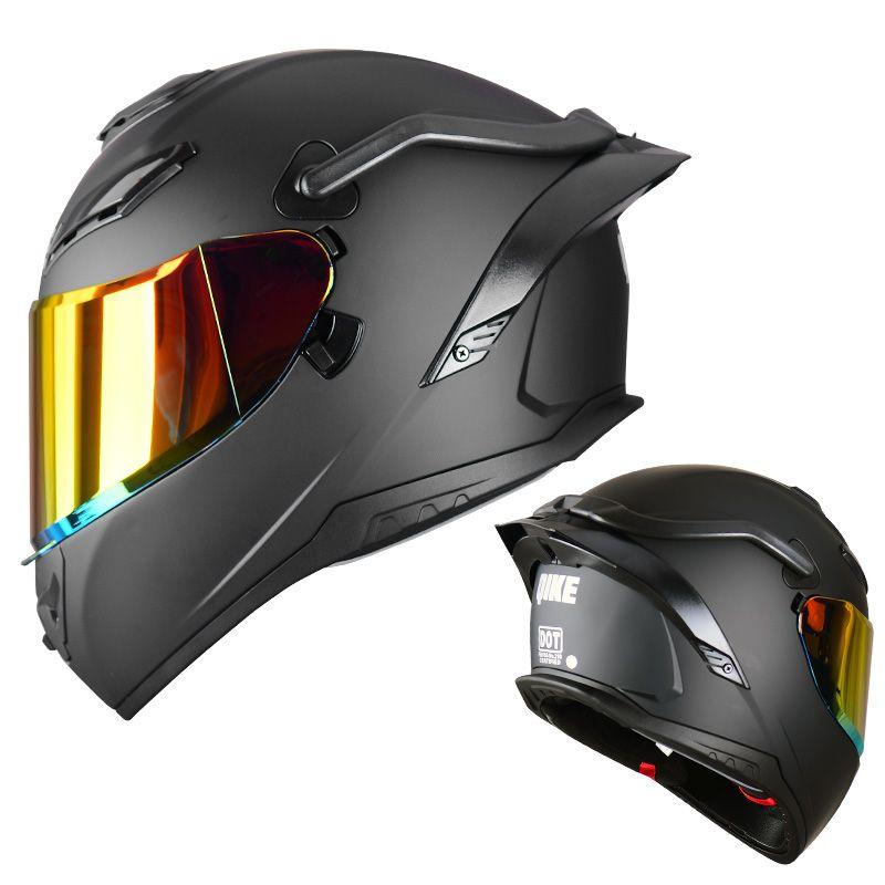Motorcycle Full Face Helmet Large Tail Fin and Double Lens Motorcycle Racing Full Coverage Safety Helmet Summer Cascos Para Moto