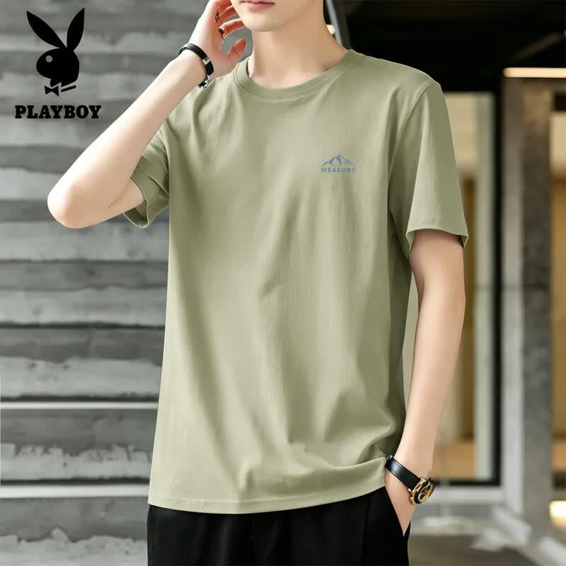 Playboy Men s Pure Cotton Loose Fit Short Sleeve T-Shirt 2XL
