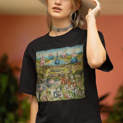 The Garden of Earthly Delights by Hieronymus Bosch Shirt for Woman Art Lover Gift Renaissance Painting Tee, Fine Art t-Shirt Classic Artwork