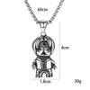 Trendy Cartoon Human Robot Character Titanium Steel Men's Necklace Japanese and Korean Jewelry