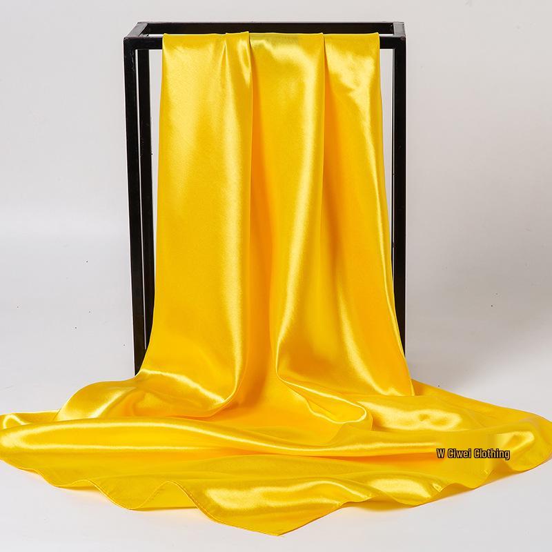Women's Silky European Satin Silk Scarf Shawl - Large 90x90cm, Plain Color, Square Headscarf