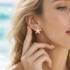 Starfish Shape Stud Earrings with Imitation Pearls and Rhinestones Gold Plated Metal Base Elegant Ocean Inspired Jewelry for Women