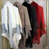 Winter  Women'S Fur Collar Shawl Premium Quality Heavy Thick Knitting Shawl Luxury Designers Scarf Tassels Stoles