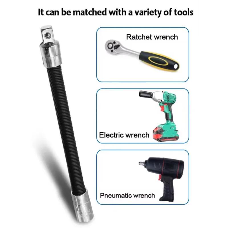 Electric wrench flexible socket extension set universal flexible shaft quick ratchet wrench socket extension rod