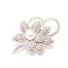 Vintage Style Girl Crystals Imitation Pearl Brooch Women Flower Badge Clothing Bag Breastpin Wedding Accessories