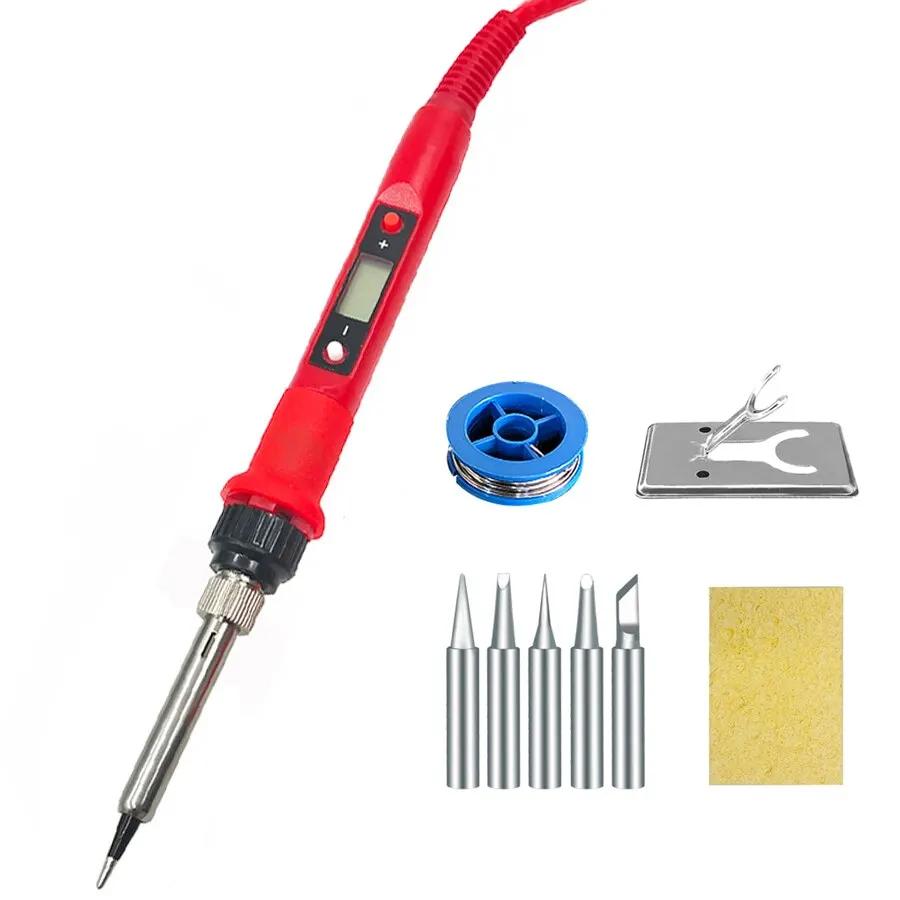 80W Digital Soldering Iron Kit Adjustable Temperature Welding Pen With Lcd Display For Home Repair And Maintenance Tools