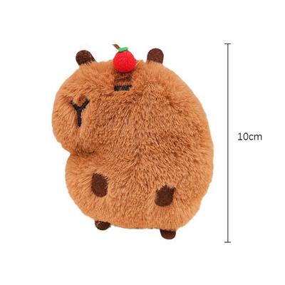 Bonecos de pelúcia fofos de capivara chaveiro desenho animado boneca de pelúcia de capivara brinquedo mochila decoração pingente chaveiro de carro pingente presentes
