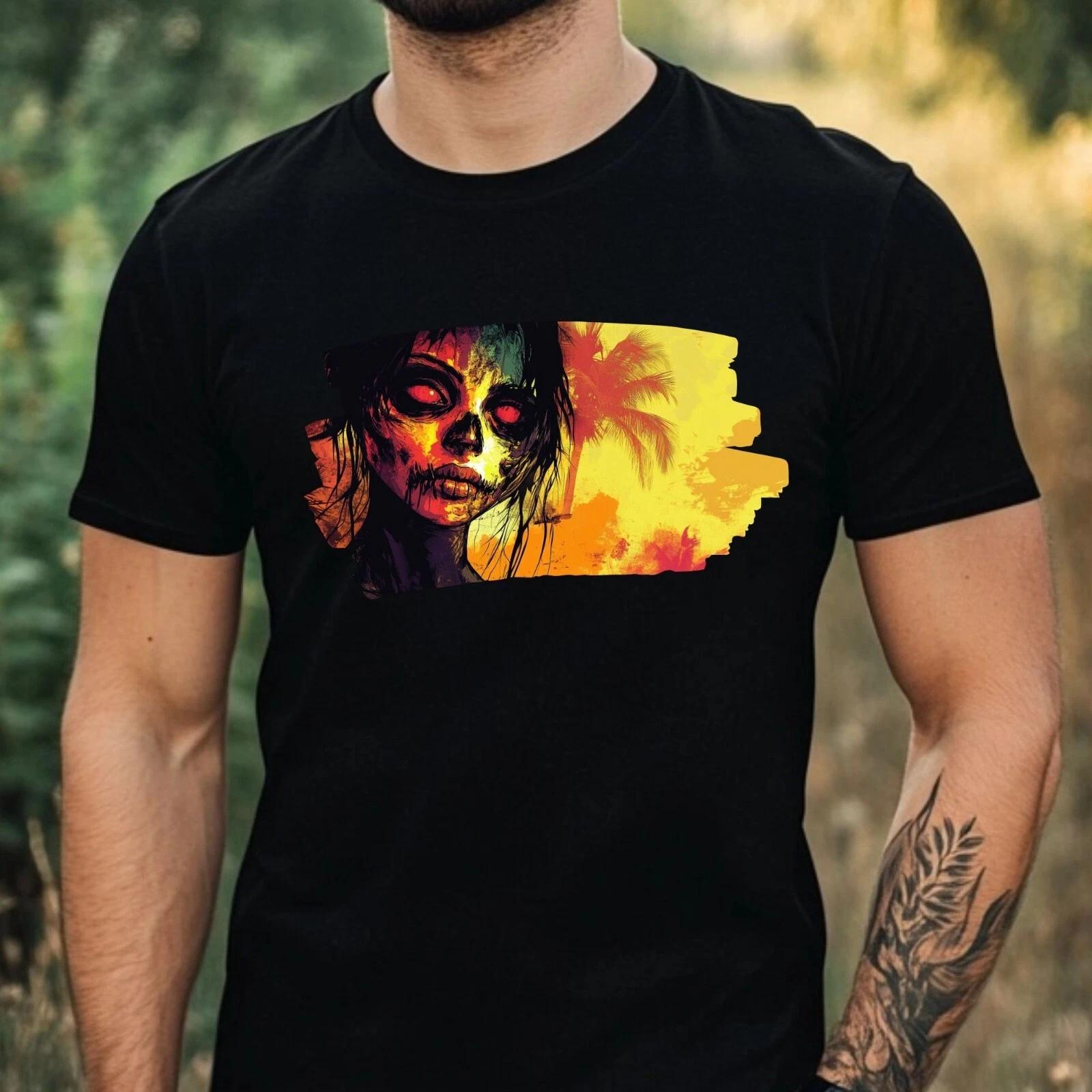 T-Shirt Herren Zombie Motiv Baumwolle Größe XS bis 5XL S