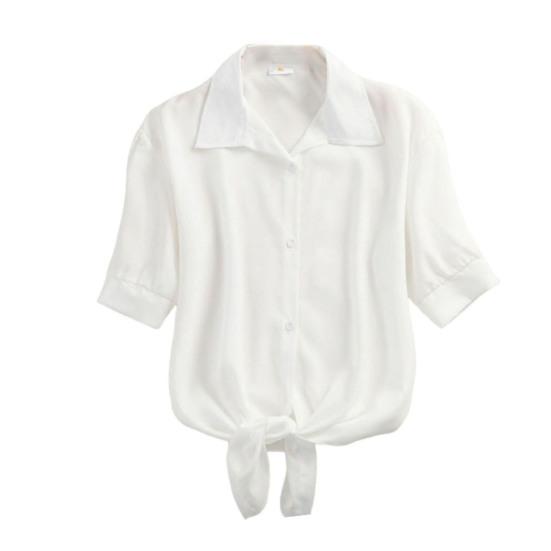 

Женская рубашка, летняя, с коротким рукавом, повседневная, с лацканами, однотонная, дышащая, женская блузка для офиса и путешествий XXL белый