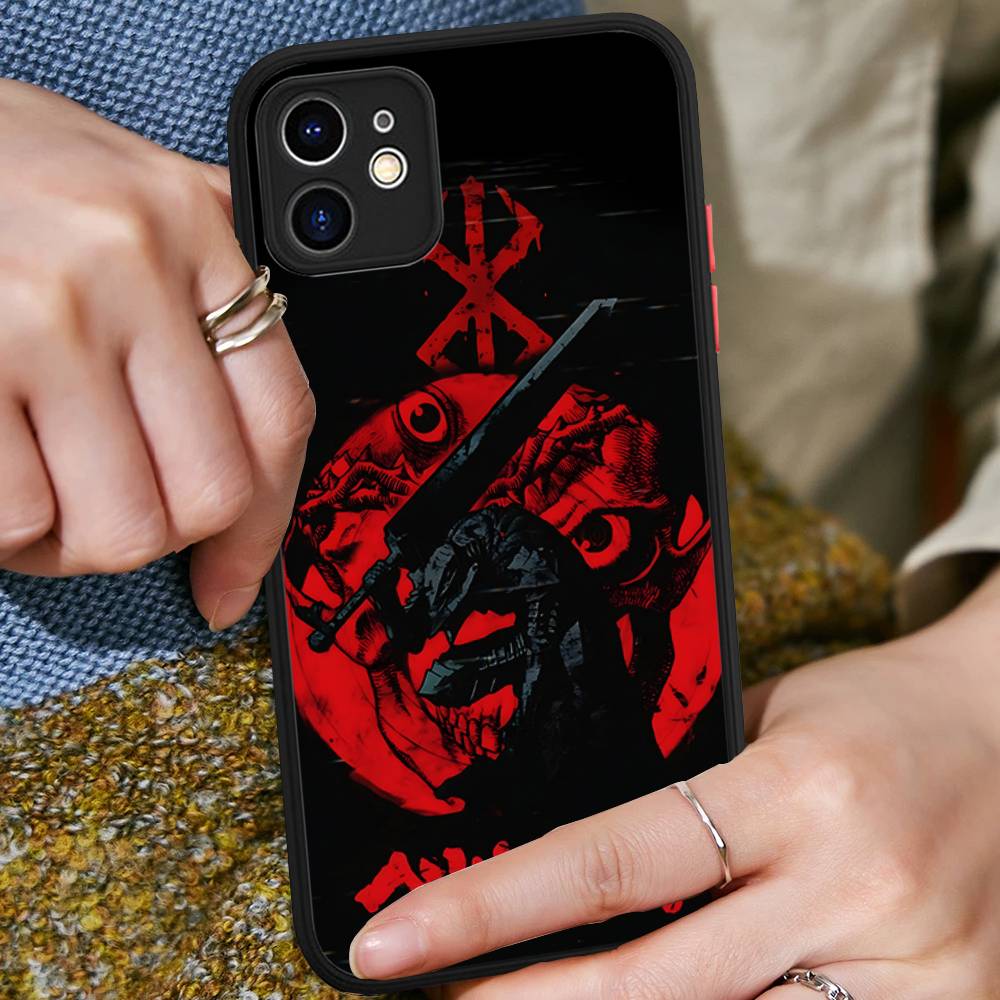 Comic Cool Berserk Matte Translucent Phone Case For Iphone 16 ProMax 15 14 13 12 11 X XS PRO Plus