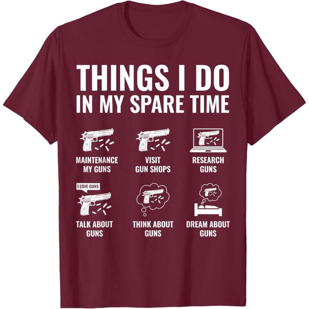 Women's Things I Do In My Spare Time Funny T-Shirt Men Oversized Tee Cotton Unisex Top Loose Unisex All-season Harajuku O-Neck