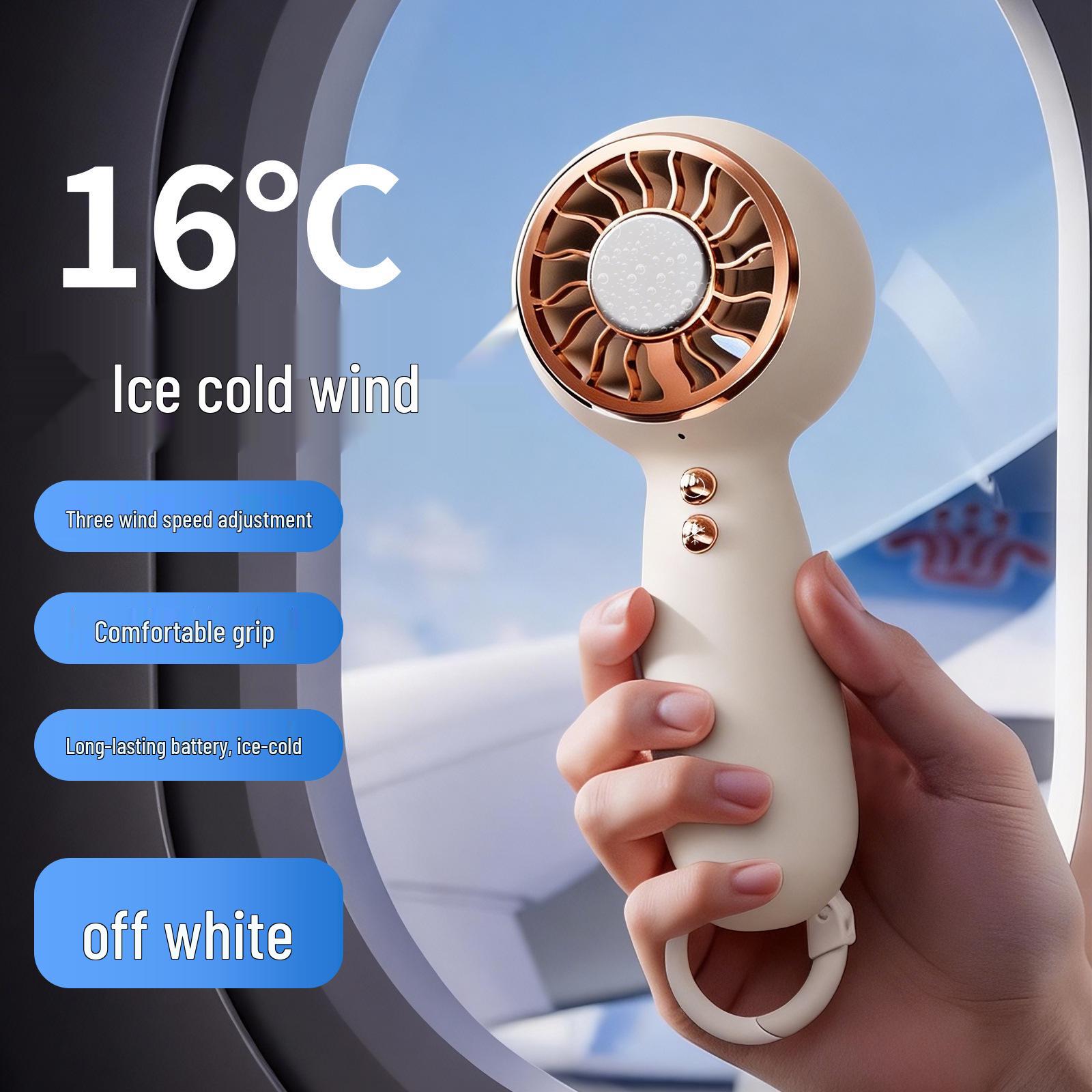 2026 Mini Portable Silent Fan: Handheld, Desk, Long Battery, Cooling Ice Pack 70*51*184mm