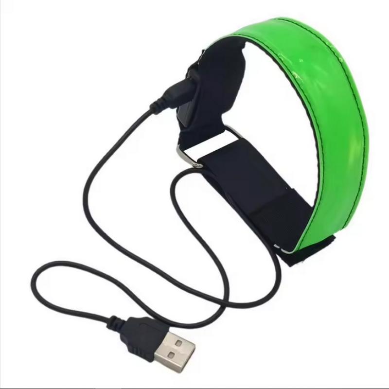 Outdoor Sports Night Running Armband LED Lamp USB Rechargeable Safety Belt Arm Leg Warning Wristband Cycling Bike Bicycle Light