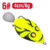 1Pcs 4cm/6g Fishing Lure Thunder Frog Modified Hit Black Frog Floating Frog Double Hooks Water Drop Noise Sequins Baits