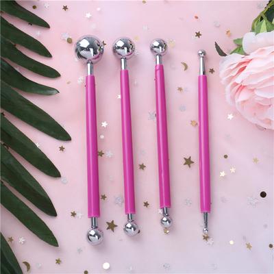 4 Adet Fondan Kek Dekorasyon Kalem Metal Top Çiçekler Şeker Zanaat Modelleme Araçları