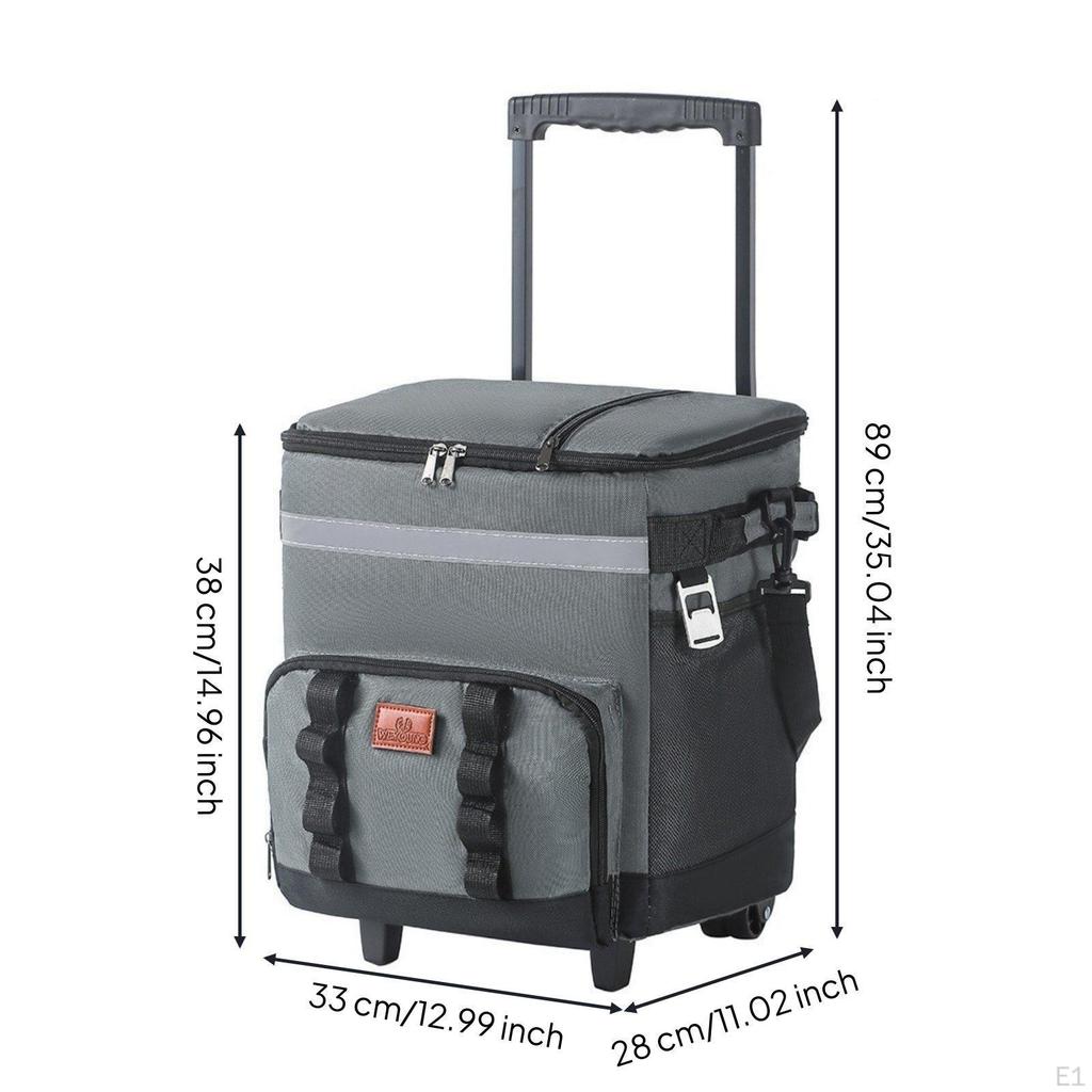 Rollende Kühltasche Große Kapazität Weich mit Rädern Isolierter Trolley Eisbox für Lebensmittel