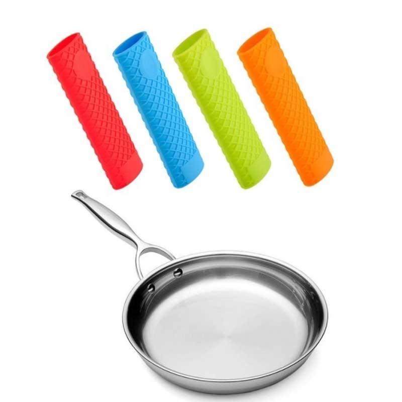 Saucepan Holder Sleeve Slip Silicone Pot Pan Handle Cover Grip Kitchen
