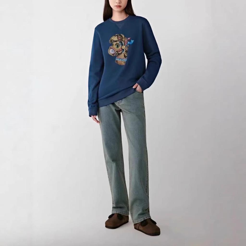 Limited Edition 1900+ All Cotton Brushed Fleece Little Pony Print Round Neck Sweatshirt