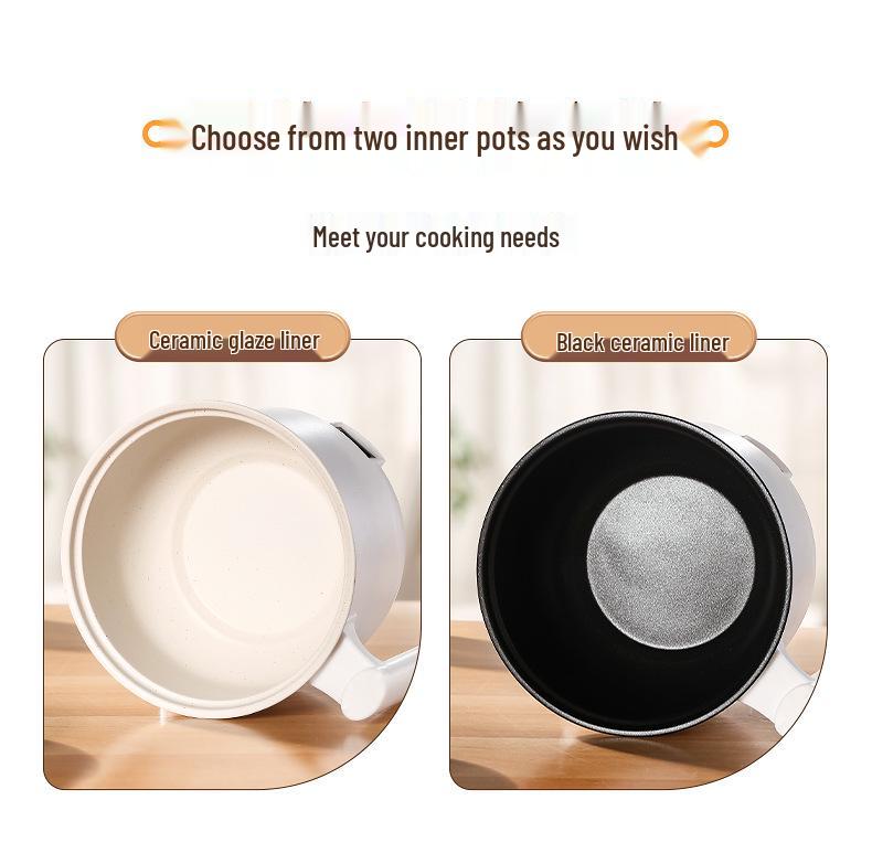 Multifunctional Mini Electric Cooker: All-in-One Pot for Steaming, Frying, Braising, and Cooking - Perfect for Dormitory Use.