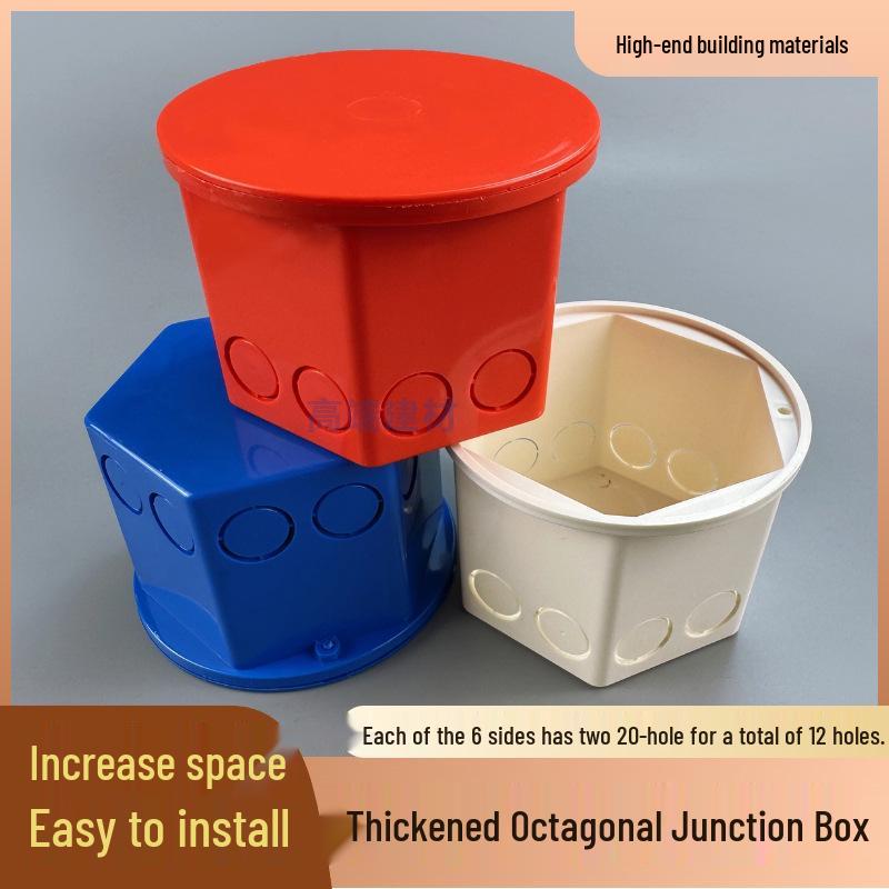 

Flame Retardant PVC Wiring Junction Box - White, Red, Blue Concealed Decor, Thickened Plastic. White Octopus Junction Box [1 piece]