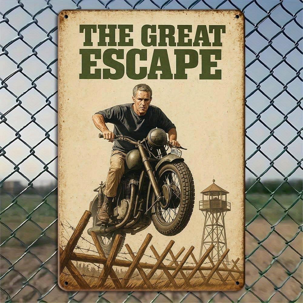 

The Great Escape vintage motorcycle metal sign. чистий