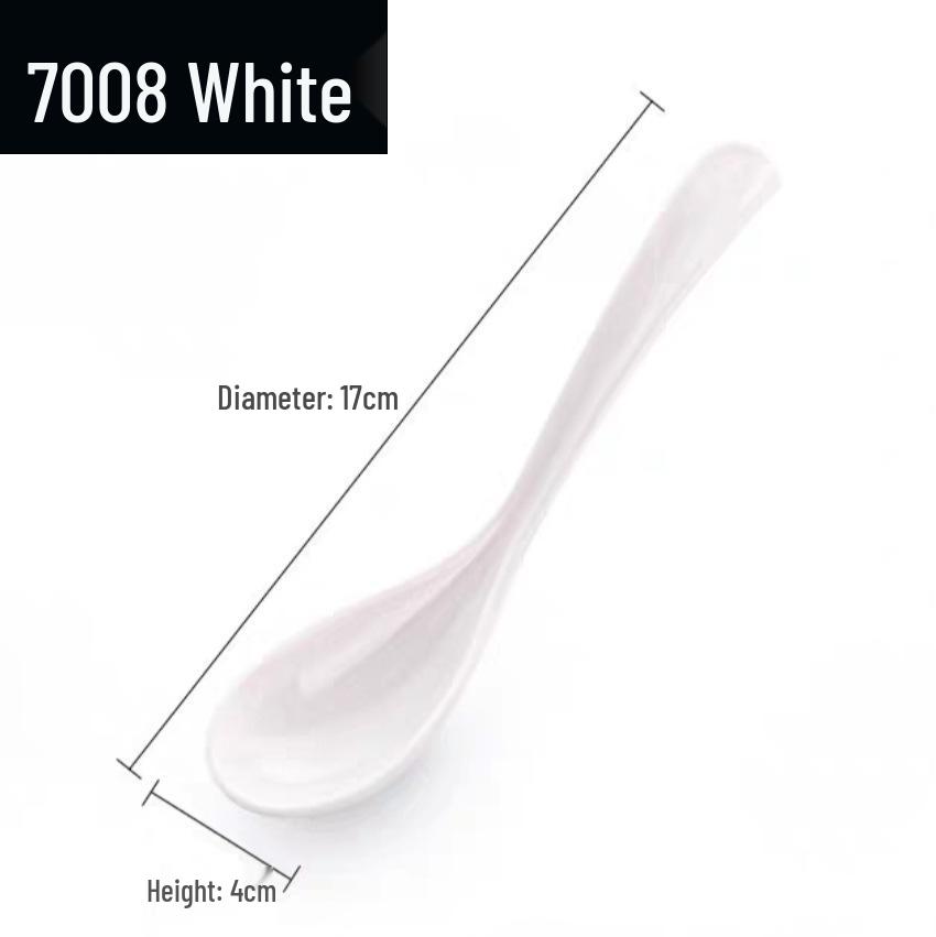 Imitation Porcelain Melamine Chinese-Style Drop-Resistant White Spoons for Hotel and Restaurant Use, Seasoning & Soup Serving