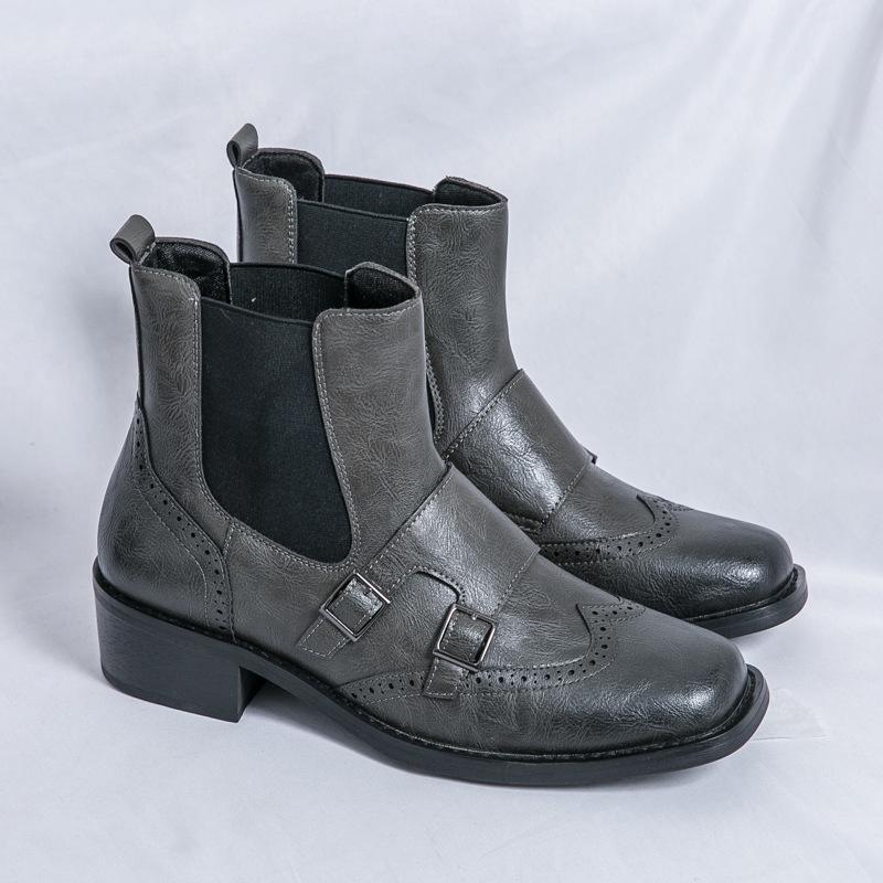 

Мужские кожаные ботинки большого размера, осень и зима, новые кожаные ботинки, модные мужские повседневные ботинки Martin, модные короткие ботинки в британском стиле 46