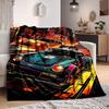 1pc Street Racer Flannel Throw Blanket HD Printed Lightweight Soft Warm All Season Blanket for Sofa, Bed, Travel, Camping Machine Washable
