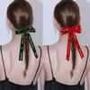Sweet Bow Hair Accessory Red Velvet Ribbon Headdress Four Seasons Christmas Hair Clip  Daily