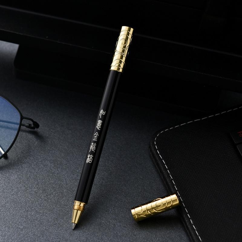 Creative Gifts Sun Wukong Ruyi Golden Hoop Pen Metal Neutral Pen Signature Pen Retro Rotating Brass Pen