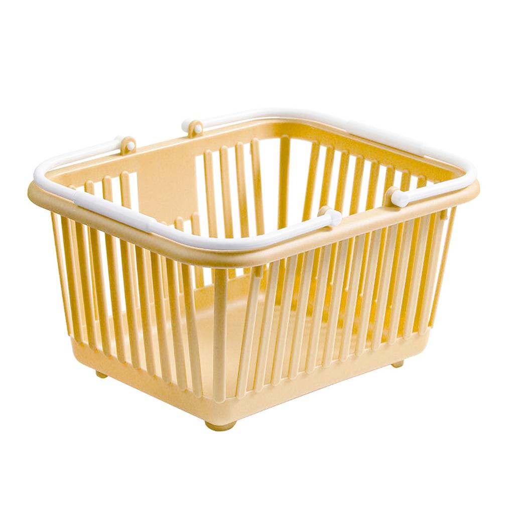 Storage Basket Multifunctional Compact Plastic   Basket with Handle for Desk
