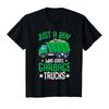 Kids Just A Boy Who Loves Garbage Trucks T Shirt Vintage Washed Stylish Fashion Designer Clothes Casual Top For Everyday Wear
