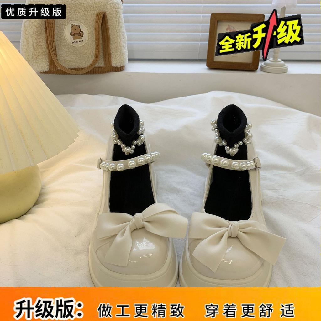 Showing legs long small leather shoes female retro foreign style explosion British style Mary Jane shoes jk spring summer Internet celebrity