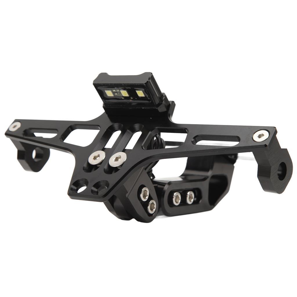Motorcycle License Plate Bracket with LED Light Precise Shockproof Fit for 4in Base Road‑Legal Motorbike