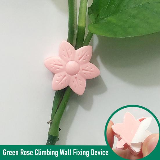 10Pcs Plant Fixing Clips Climbing Vine Wall Fixture Clips with Adhesive Leaf Flower Design Fixing Clips for Indoor Outdoor Pothos Wall Vines