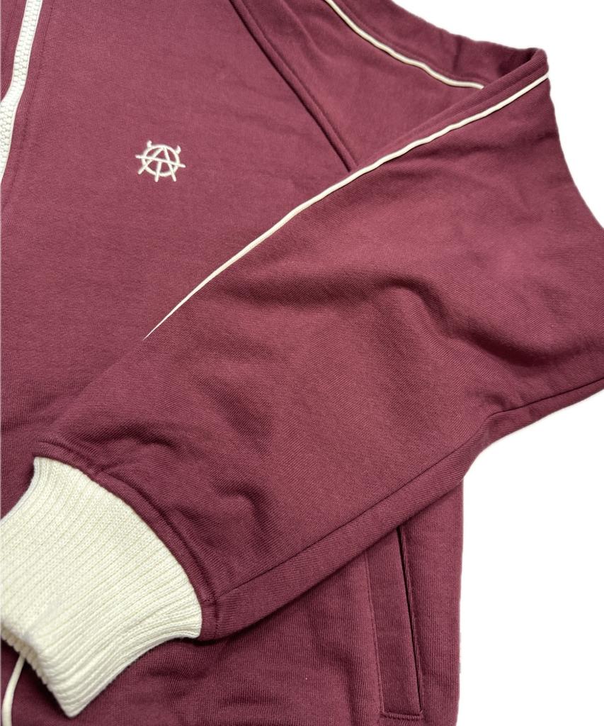 Astrwrld Crop Track Zip-Up Jacket (Burgundy)