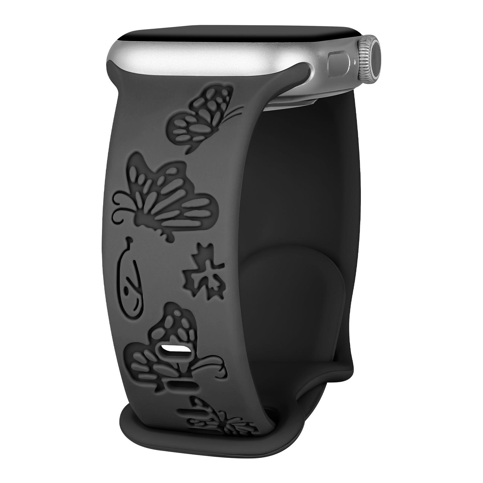 

2024 Двоколірний ремінець з принтом метеликів для Apple Watch S11/Ultra Series 42/44/45mm