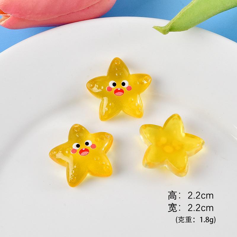 10Pcs New Cute Resin Cartoon Colorful Starfish, Dolphins, Sharks, Turtles Series Flat Back Parts Embellishments For Hair Bows