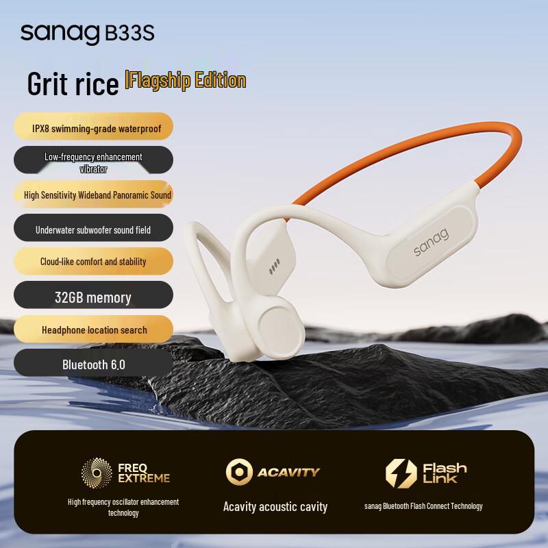 

SANAG B33S IP68 Waterproof Bone Conduction Sports Headphones with 32GB MP3