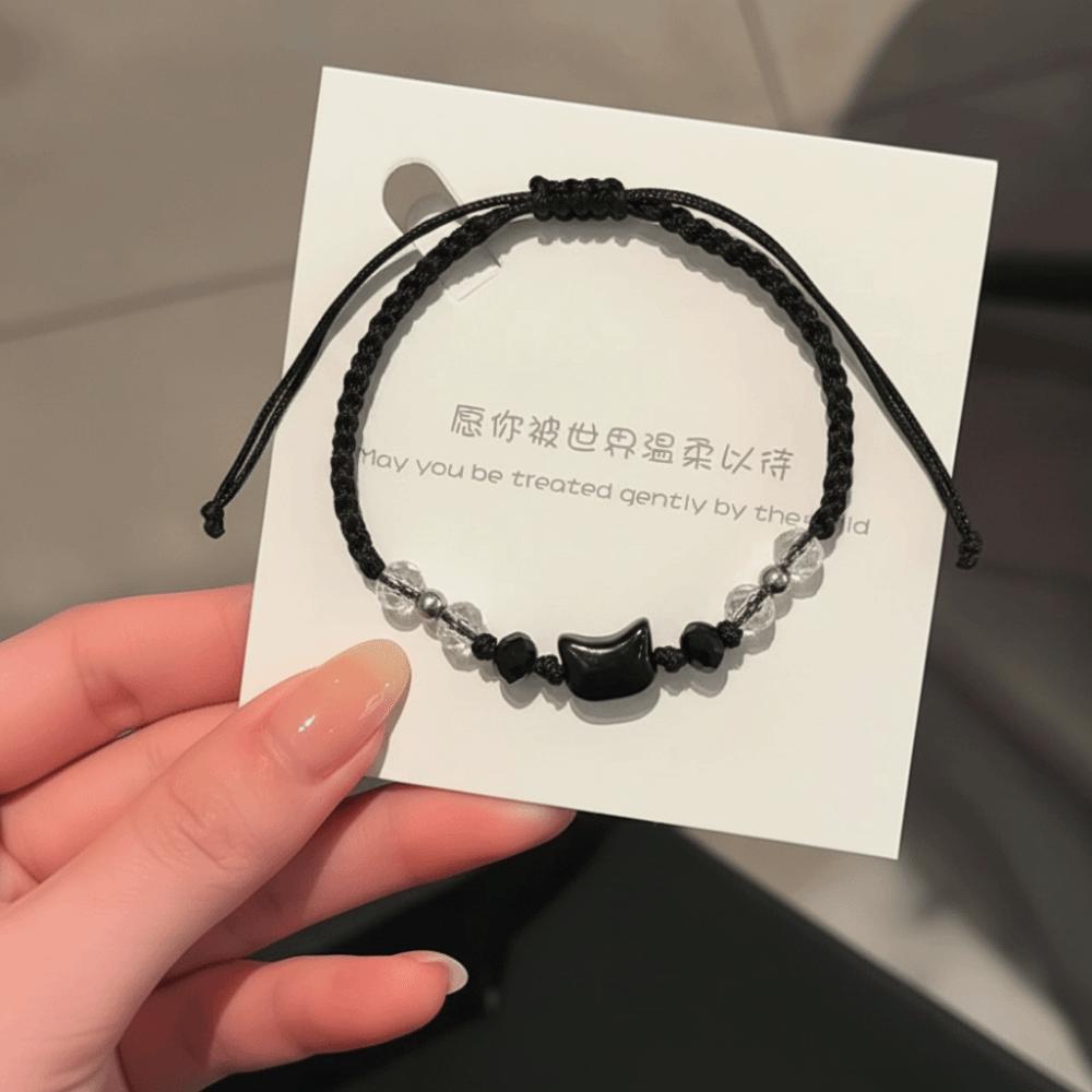 Милый браслет для пары Минималистичный дизайн Браслет с кошкой Уникальный плетеный браслет с кроликом Унисекс Style F