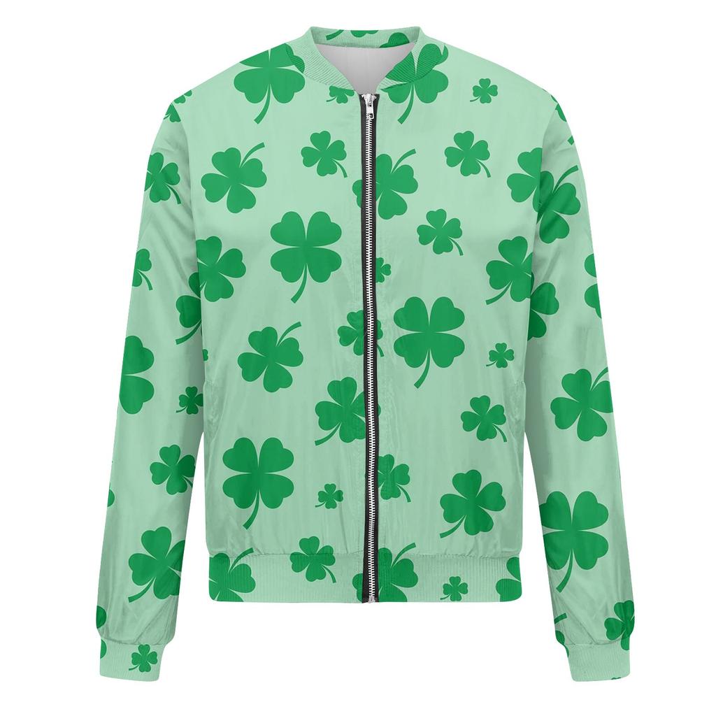 Dámské bundy s dlouhým rukávem lehký zip krátký vánoční potisk bunda ležérní prošívaná bunda s kapsami