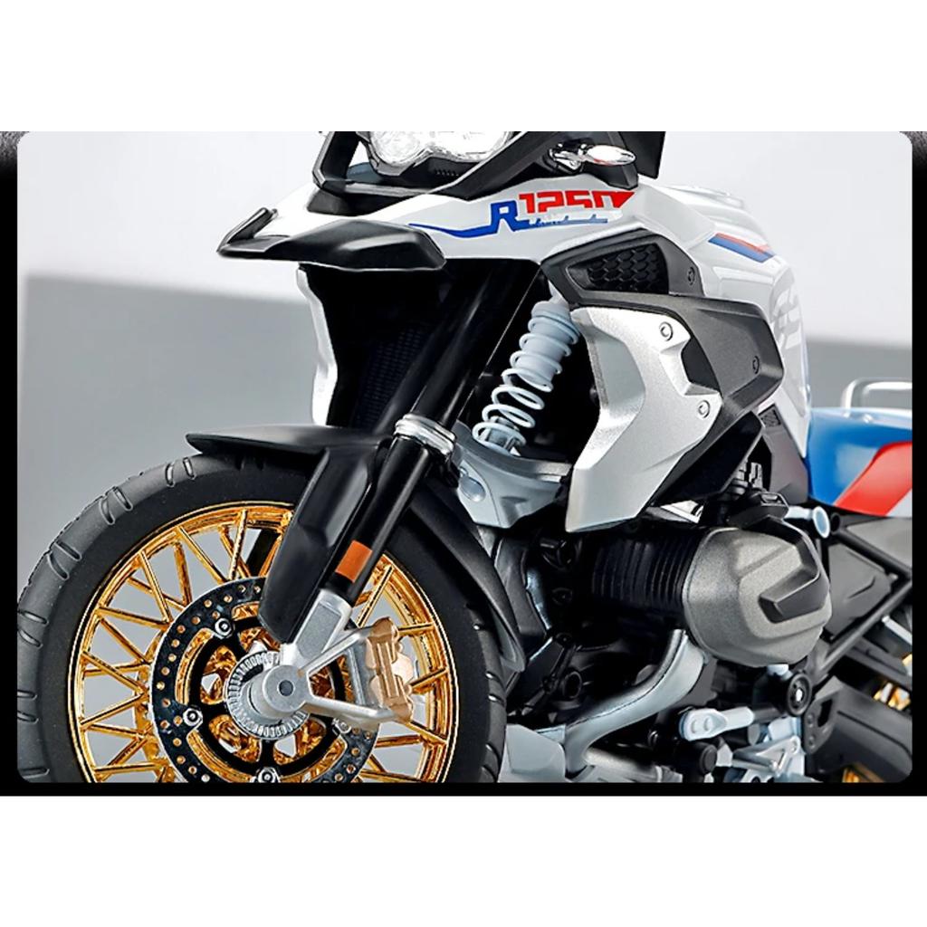 1/9 BWM R1250GS ADV Alloy Die Cast Motorcycle Model Toy Vehicle Collection Sound and Light Off Road Autocycle Toys Car
