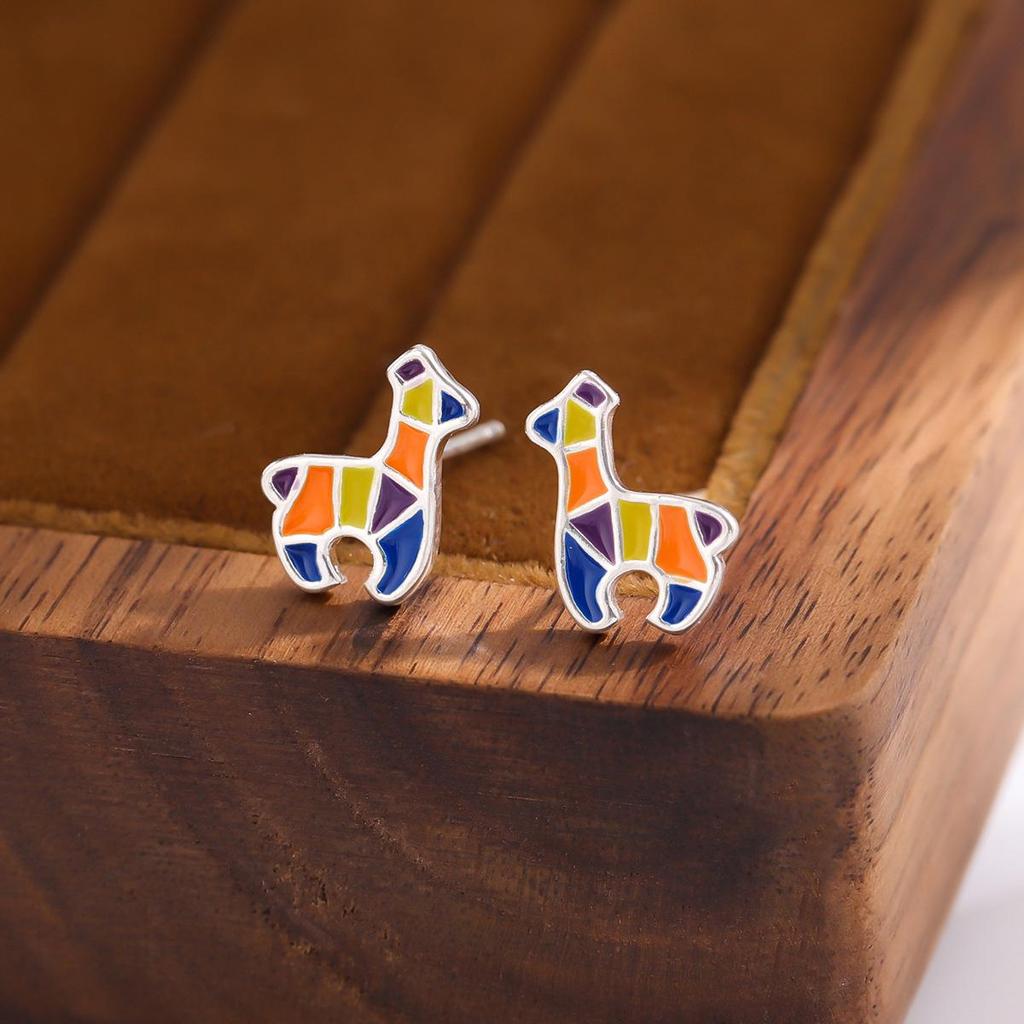 Charming Colorful Fawn & Giraffe Stud Earrings for Women